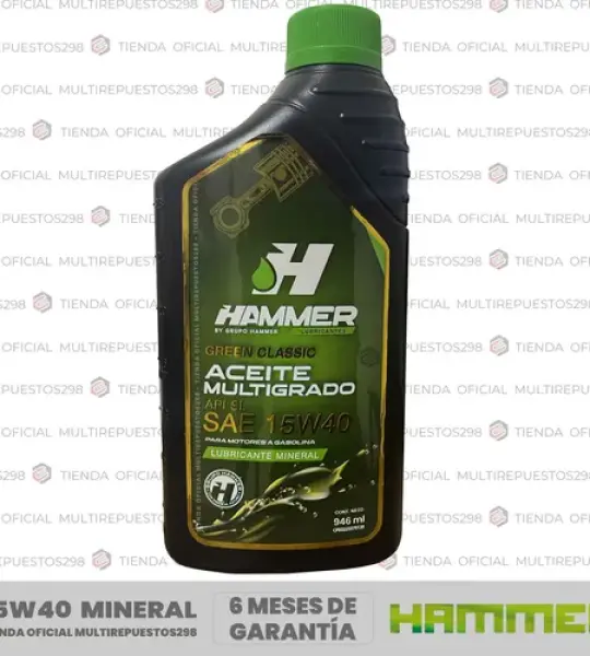 LITRO ACEITE 15W40 MINERAL HAMMER CLASICO
